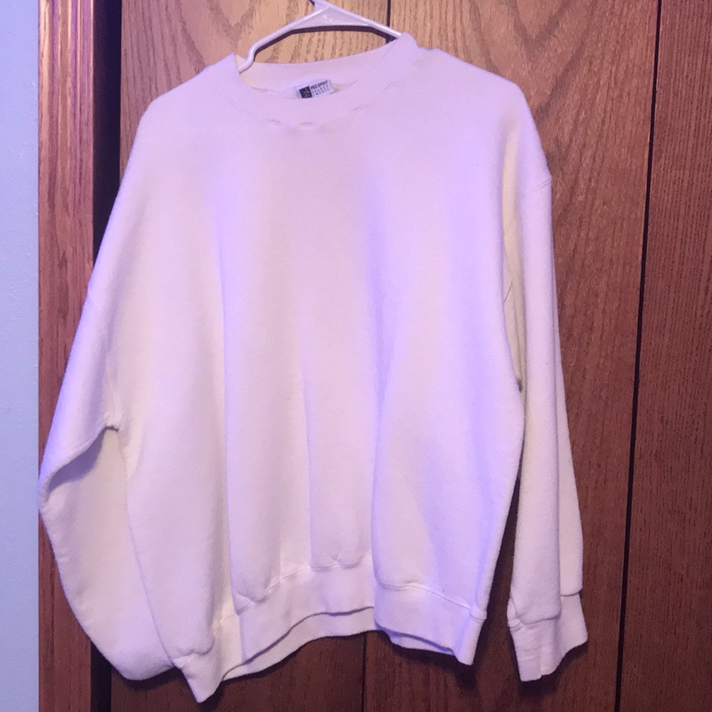 white workout sweater